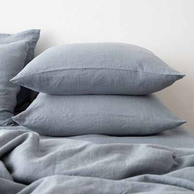 LinenMe Hovedpudebetræk i hør, slate blue, forvasket SLATE BLUE LinenMe Hovedpudebetræk i hør, slate blue, forvasket SLATE BLUE