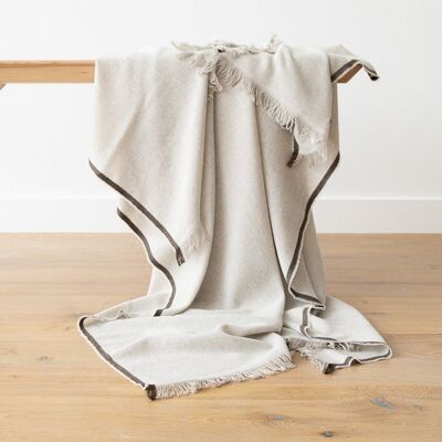 LinenMe Plaid i merino uld, beige, Salvatore BEIGE LinenMe Plaid i merino uld, beige, Salvatore BEIGE