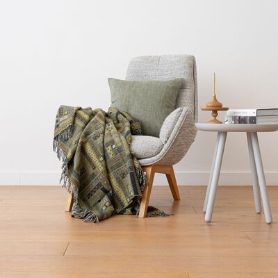 LinenMe Plaid i merinould, grønt, Marta FOREST GREEN LinenMe Plaid i merinould, grønt, Marta FOREST GREEN