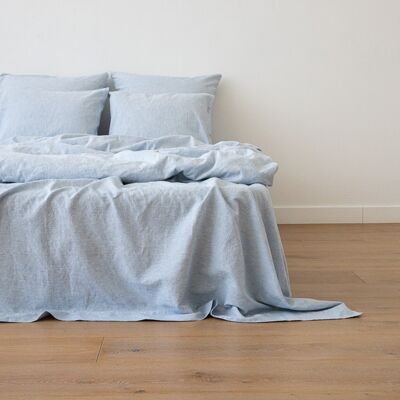 LinenMe Blåt lagen i hør, forvasket, Pinstripe BLUE LinenMe Blåt lagen i hør, forvasket, Pinstripe BLUE