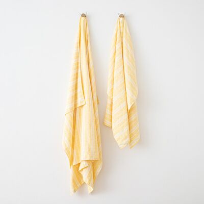 LinenMe Strandlagen i hør, gult, Multistripe YELLOW / OFF WHITE LinenMe Strandlagen i hør, gult, Multistripe YELLOW / OFF WHITE