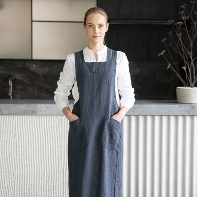 LinenMe Forklæde i hør, anthracite, Terra ANTHRACITE LinenMe Forklæde i hør, anthracite, Terra ANTHRACITE