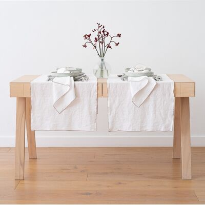 LinenMe Bordløber i hør, optical white natural, Venezia OPTICAL WHITE/NATURAL LinenMe Bordløber i hør, optical white natural, Venezia OPTICAL WHITE/NATURAL