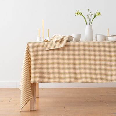 LinenMe Linen Tablecloth Brittany Antique GoldDug i hør, antique gold, Gingham ANTIQUE GOLD LinenMe Linen Tablecloth Brittany Antique GoldDug i hør, antique gold, Gingham ANTIQUE GOLD