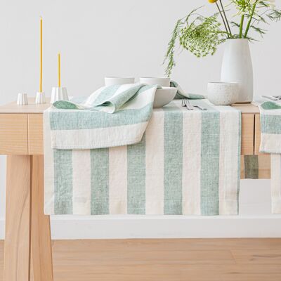 LinenMe Bordløber i hør Aqua Foam, Philippe AQUA FOAM LinenMe Bordløber i hør Aqua Foam, Philippe AQUA FOAM