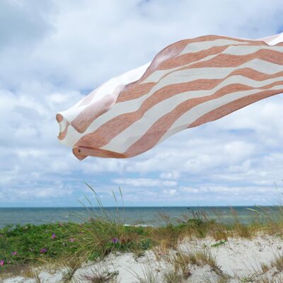 LinenMe Strandhåndklæde i hør Rosa Napa ROSA WHITE LinenMe Strandhåndklæde i hør Rosa Napa ROSA WHITE