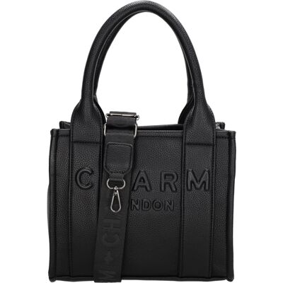 CHARM London Charm Bond Håndtaske Sort Kunstlæder CHARM London Charm Bond Håndtaske Sort Kunstlæder
