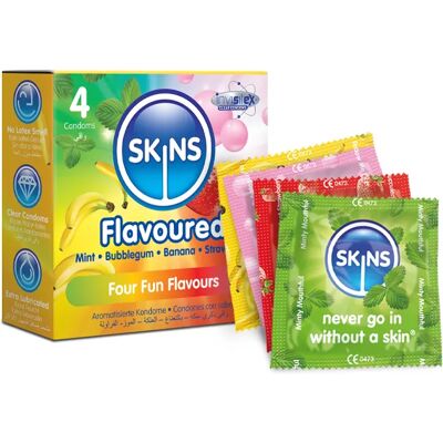 Skins Skins Smagede Kondomer - 4 Pakker Skins Skins Smagede Kondomer - 4 Pakker