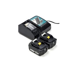 2x Makita BL1850B / 18V LXT batterier + oplader (18 V, 5Ah)