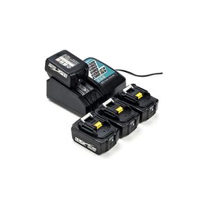 4x Makita BL1850B / 18V LXT batterier + oplader (18 V, 5Ah)