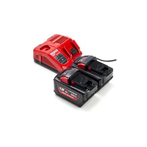 2x Milwaukee M18 HB12 High Output batterier + oplader (18 V, 12 Ah, Original)