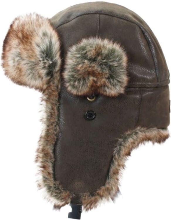 Avignon Flaps Hat Synthetic Leather Brun Brun 59 Avignon Flaps Hat Synthetic Leather Brun Brun 59