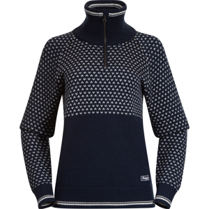 Bergans Women's Alvdal Wool Half Zip Navyblue/Vanillawhite M, Navy Blue/Vanilla White