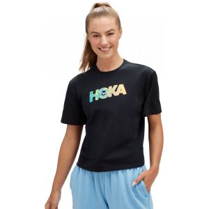 Hoka Women's Topo Logo Short Sleeve Black XS, Black