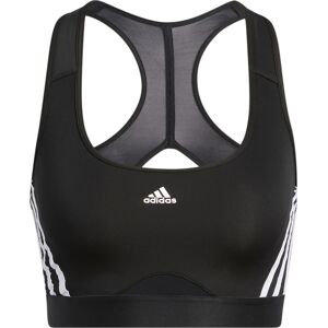 Women's ADIDAS Powerreact Training Medium-Support 3-Stripes Bra Black/White XS/A-C, Black/White