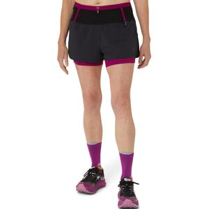 Asics Women's Fujitrail 2-N-1 Short Performance Black/Blackberry M, Performance Black/Blackberry