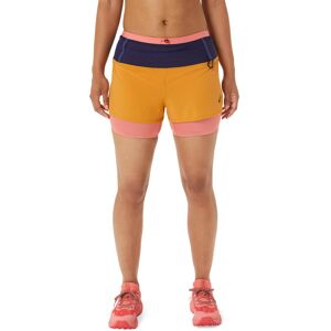 Asics Women's Fujitrail 2-N-1 Short Sandstorm/Papaya L, Sandstorm/Papaya