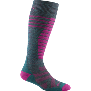 Darn Tough Women's Edge Over-the-Calf Midweight Ski & Snowboard Socks Teal L, Teal