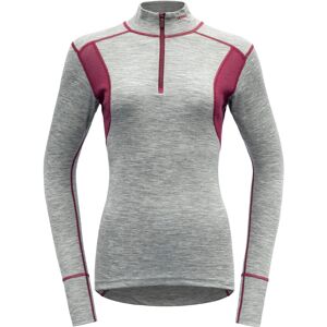 Devold Hiking Woman Half Zip Neck GREY MELANGE/BEETROOT XS, GREY MELANGE/BEETROOT