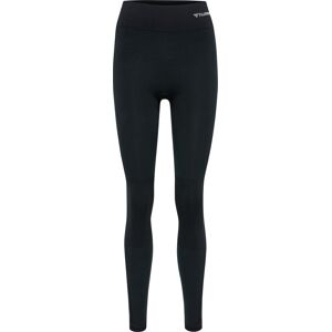 Hummel Women's Hmlclea Seamless Mid Waist Tights Black Melange L, Black Melange