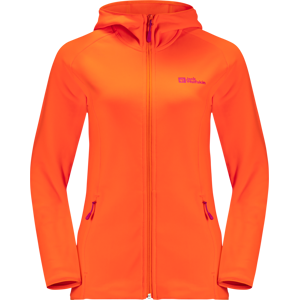 Jack Wolfskin Women's Baiselberg Hooded Full Zip Vibrant Orange XL, Vibrant Orange