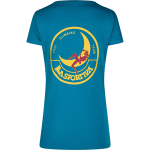 La Sportiva Climbing On The Moon T-Shirt W Turchese/Giallo M, Turchese/Giallo