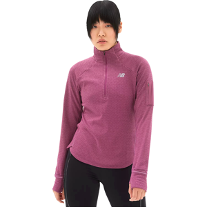 New Balance Women's NB Heat Grid Half Zip Raisin Heather XS, Raisin Heather