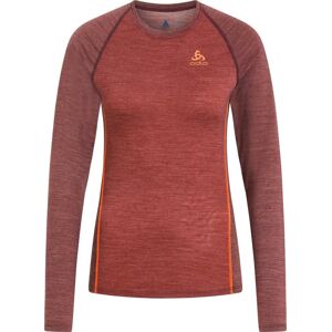 Odlo Women's Performance Wool 150 Base Layer Cinnabar - Spiced Apple Melange L, Cinnabar/Spiced Apple Melange