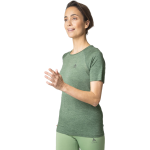 Odlo Women's T-shirt Crew Neck S/S Essential Seamless Loden Frost Melange XL, Loden Frost Melange