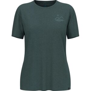 Odlo Women's Ascent Sun Sea Mountains T-Shirt Dark Slate Melange L, Dark Slate Melange