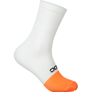 POC Flair Sock Mid Hydrogen White/Zink Orange Medium/40-42, Hydrogen White/Zink Orange