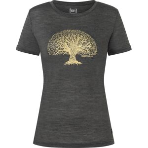 super.natural Women's Tree Of Knowledge Tee Pirate Grey Melange/Gold XS, Pirate Grey Melange/Gold