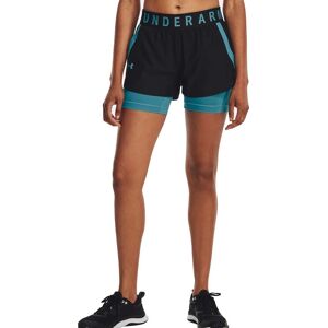 Under Armour Women's Play Up 2-in-1 Shorts Black/Glacier Blue XS, Black/Glacier Blue