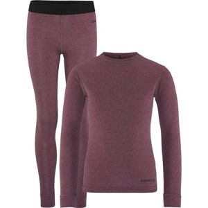 Craft Juniors' Core Wool Merino Set Rouge Melange, 146/152 Craft Juniors' Core Wool Merino Set Rouge Melange, 146/152
