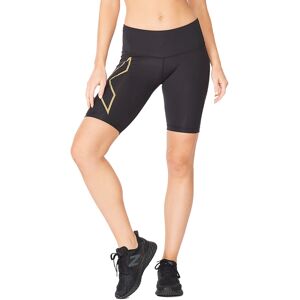 2XU Women's Light Speed Mid-Rise Compression Shorts Black/Gold, Black/Gold Reflective, XS 2XU Women's Light Speed Mid-Rise Compression Shorts Black/Gold, Black/Gold Reflective, XS