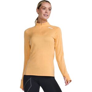 2XU Women's Ignition 1/4 Zip Peach/White Reflective, XS 2XU Women's Ignition 1/4 Zip Peach/White Reflective, XS