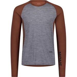 Mons Royale Men's Temple Merino Long Sleeve Cinnamon/grey Heather, L Mons Royale Men's Temple Merino Long Sleeve Cinnamon/grey Heather, L