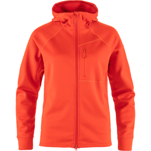 Fjällräven Women's Abisko Grid Fleece Hoodie Flame Orange, XS Fjällräven Women's Abisko Grid Fleece Hoodie Flame Orange, XS