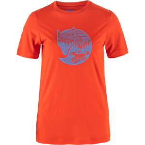 Fjällräven Women's Abisko Wool Fox Short Sleeve Flame Orange-Ultramarine, XS Fjällräven Women's Abisko Wool Fox Short Sleeve Flame Orange-Ultramarine, XS