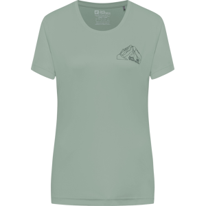 Jack Wolfskin Women's Peak Graphic T New Mountain Green Zinnia, L Jack Wolfskin Women's Peak Graphic T New Mountain Green Zinnia, L
