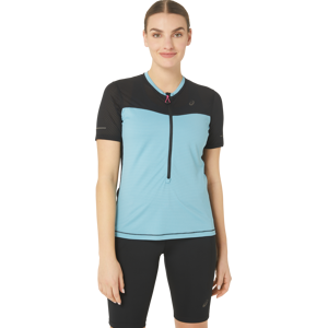 Asics Women's Fujitrail Short Sleeve Top Performance Black/Gris Blue, L Asics Women's Fujitrail Short Sleeve Top Performance Black/Gris Blue, L