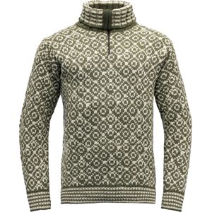 Devold Unisex Svalbard Wool Zip Neck Olive/Offwhite, XS Devold Unisex Svalbard Wool Zip Neck Olive/Offwhite, XS