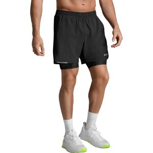 2XU Men's Aero Mesh 2-In-1 5 Inch Shorts Black/silver Reflective, L 2XU Men's Aero Mesh 2-In-1 5 Inch Shorts Black/silver Reflective, L