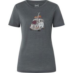 super.natural Women's Carski Tee Dark Shadow Melange/various, XS super.natural Women's Carski Tee Dark Shadow Melange/various, XS