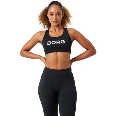 Björn Borg Women's Borg Mid Support Sports Bra Black Beauty, L Björn Borg Women's Borg Mid Support Sports Bra Black Beauty, L