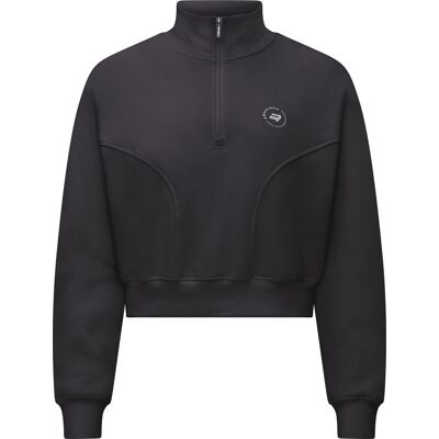 Röhnisch Women's Soft Sweat Half Zip Obsidian Black, L Röhnisch Women's Soft Sweat Half Zip Obsidian Black, L