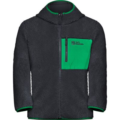Jack Wolfskin Kids' Ice Curl Hood Jacket Phantom / Green, 128 Jack Wolfskin Kids' Ice Curl Hood Jacket Phantom / Green, 128
