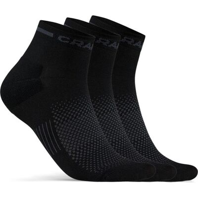 Craft Core Dry Mid Sock 3-pack Black, 40/42 Craft Core Dry Mid Sock 3-pack Black, 40/42