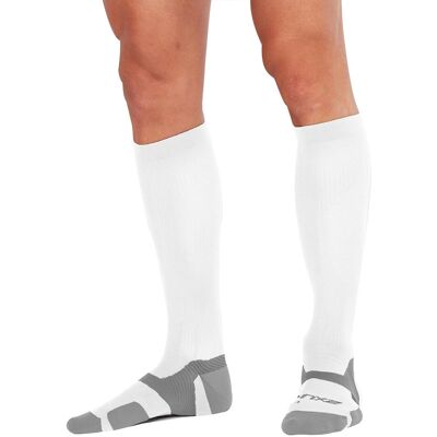2XU VECTR Light Cushion Full Length Socks White/Grey, S 2XU VECTR Light Cushion Full Length Socks White/Grey, S