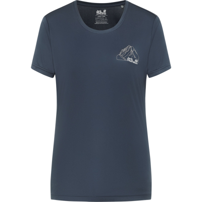 Jack Wolfskin Women's Peak Graphic T New Mountain Midnight Sky, L Jack Wolfskin Women's Peak Graphic T New Mountain Midnight Sky, L
